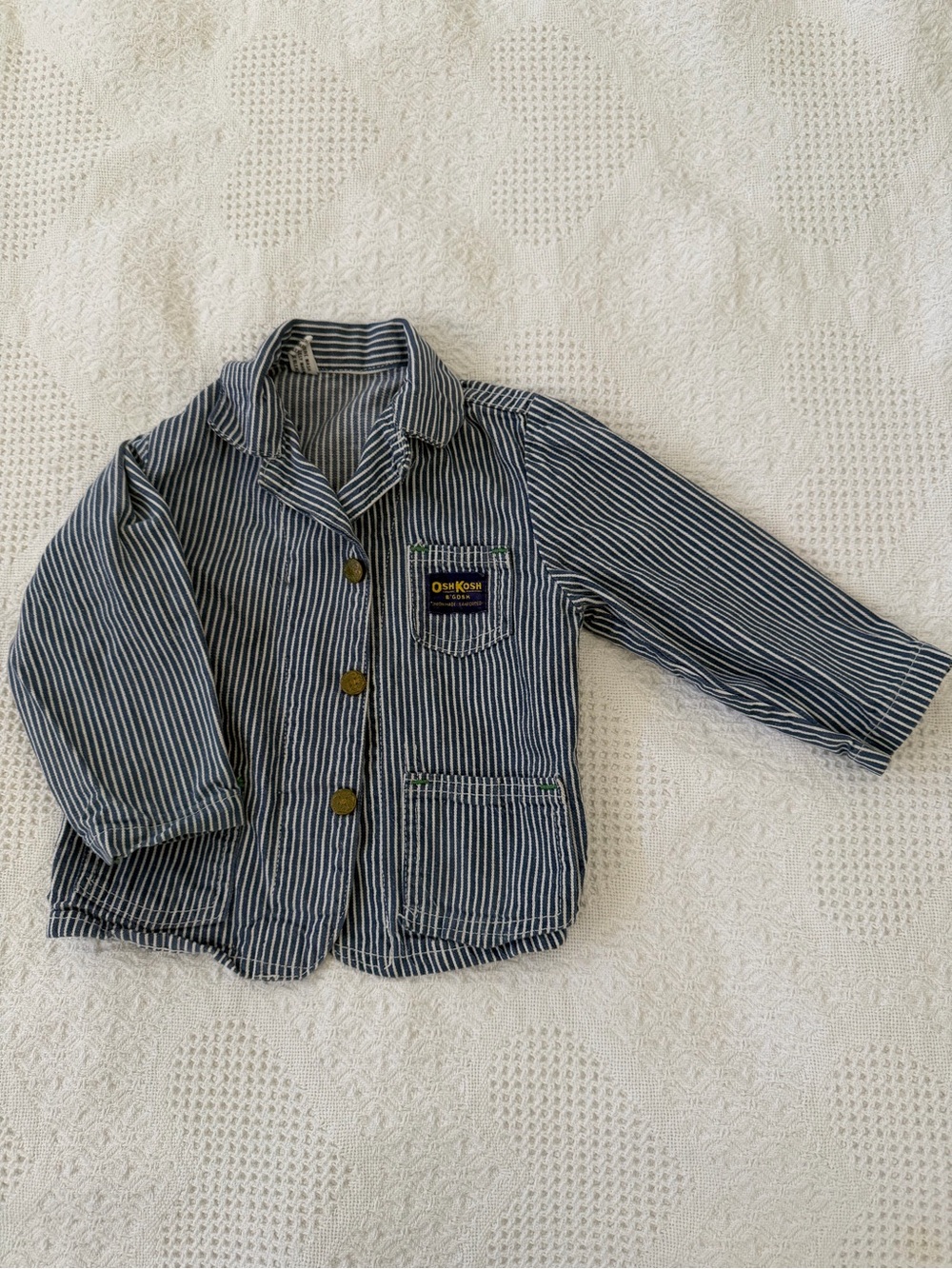 OshKosh B'gosh vintage railroad chore Navy and White Striped Kids Blazer